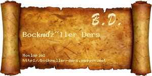 Bockmüller Ders névjegykártya